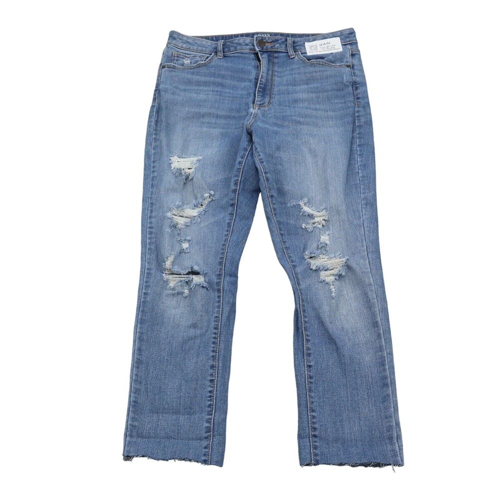 A New Approach Pants Womens 12 Blue Distressed Skinny Jeans Bottom Wear
